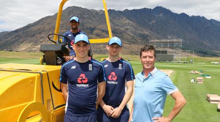 England U19 squad with Cllr Scott Stevens 120119