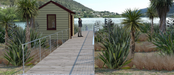day render towards the lake