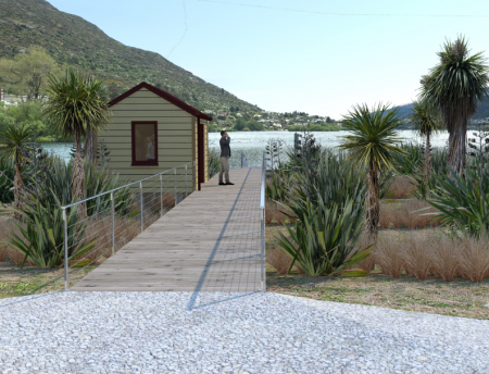 day render towards the lake